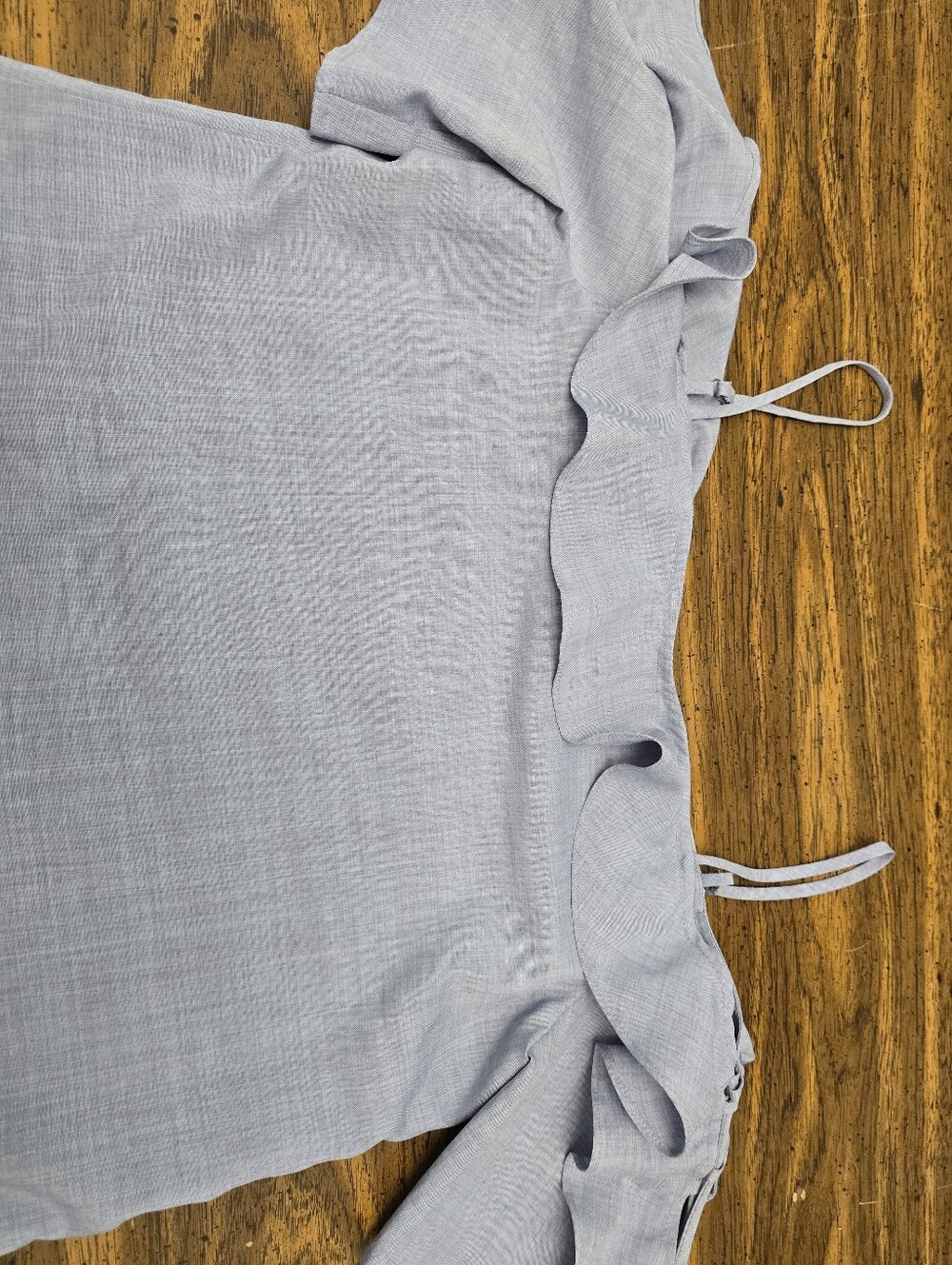 Women’s Light Blue Ruffle Off-Shoulder Top - Picture 4 of 7